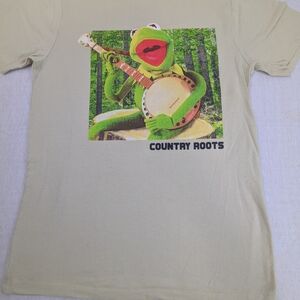 Kermit The Frog Guitar Country Roots Cream Colored Tee W/Green Graphics Medium